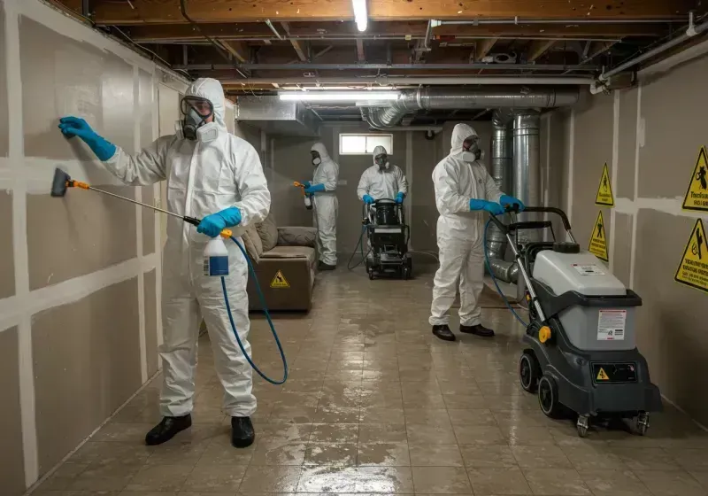 Basement Moisture Removal and Structural Drying process in Azle, TX